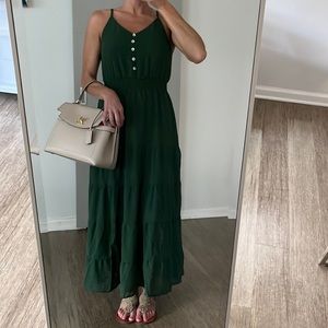 PrettyGarden Forest green dress with tiered bottom